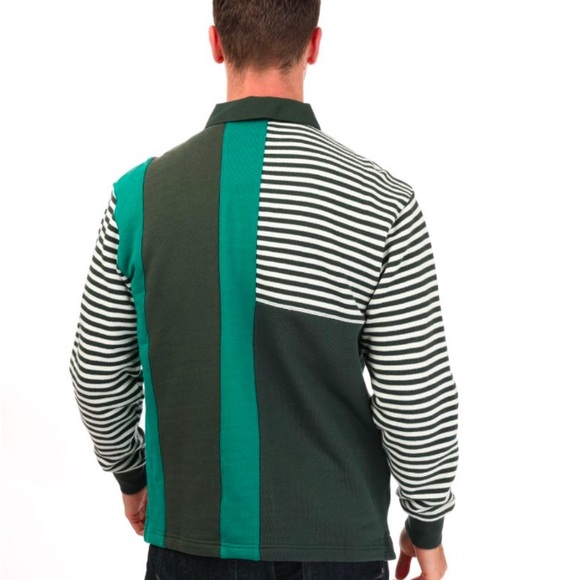 NWT Ted Baker Otlyrun Striped Rugby Top Sz 5 Green - Picture 2 of 14
